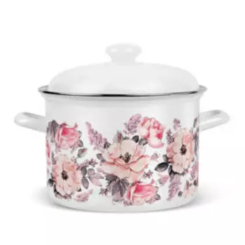 Кастрюля с крышкой Hitt Aurora, 2 л, эмаль