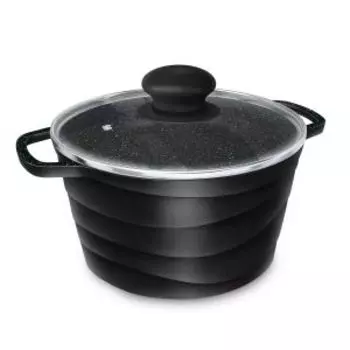 Кастрюля с крышкой НМП Каменная, 1.5 л, литой алюминий