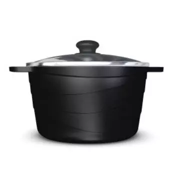 Кастрюля с крышкой НМП Каменная, 3 л, литой алюминий, индукция