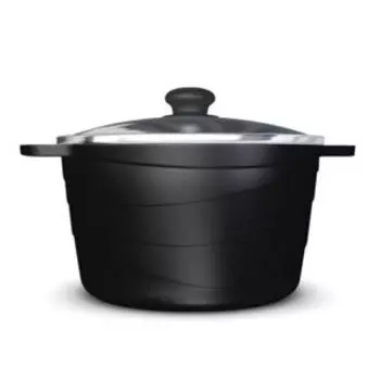 Кастрюля с крышкой НМП Каменная, 5 л, литой алюминий, индукция