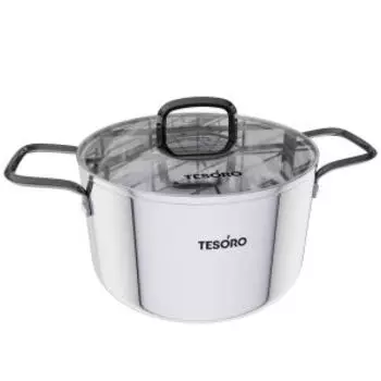 Кастрюля Tesoro Asti Triply, 4.3 л, индукция, нерж. сталь