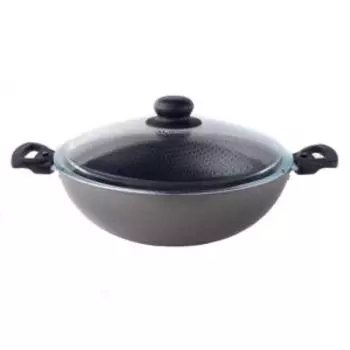 Казан Scovo Дискавери, 28 см, стеклянная крышка, штампованный алюминий