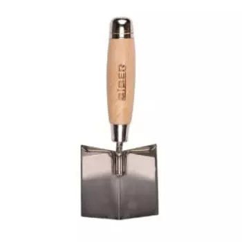 Кельма для внутренних углов БИБЕР, нержавеющая сталь, деревянная рукоятка, 80х60х60мм