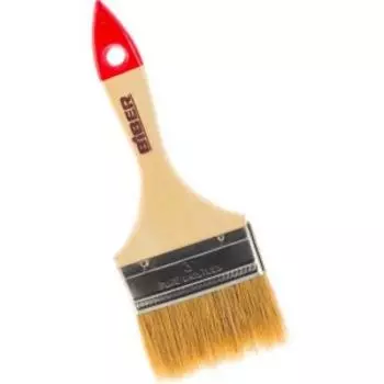 Кисть флейцевая Бибер Эконом, натуральная щетина, деревянная рукоятка, 75 мм