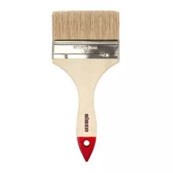 Кисть флейцевая Бибер Эконом, натуральная щетина, деревянная рукоятка, 100 мм