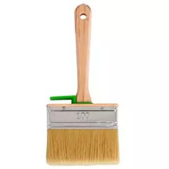 Кисть плоская универсальная, 100х25 мм, натуральная щетина, деревянная ручка