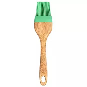 Кисточка зеленая с деревянной ручкой, силикон, дерево