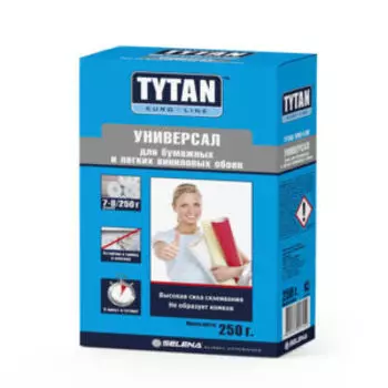 Клей для бумажных и легких виниловых обоев TYTAN Euro-line Универсал без индикатора, 250 г