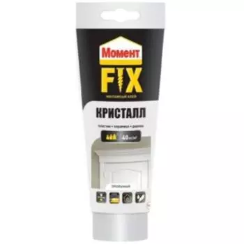 Клей монтажный Момент FIX Кристалл, 185 г, прозрачный