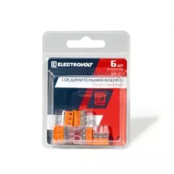 Клемма компактная 3-проводная ELECTROVOLT, 6 шт