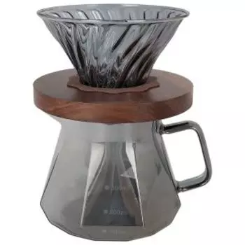 Кофейник Домовой, 400 мл, стекло/бамбук