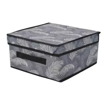 кофр д/хранения ДОМОВОЙ 30х28х15см, складной, с крышкой, нетканый материал Перышко