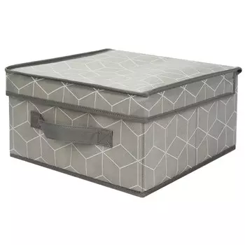Кофр для хранения Домовой Ромбы, 30х28х15 см, с крышкой, нетканый материал