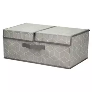 Кофр для хранения Домовой Ромбы, 50х30х20 см, с крышкой, нетканый материал
