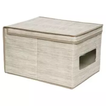 Кофр для хранения Handy Home Латте, 40х30х25 см, складной, с окошком, с крышкой, бежевый