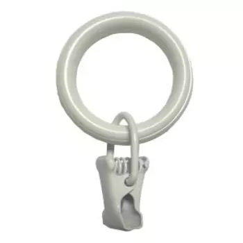 Кольца Арт-Декор с зажимом, 20 мм, 10 шт, металл, белый