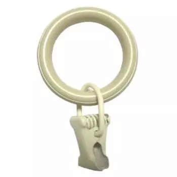 Кольца Арт-Декор с зажимом, 20 мм, 10 шт, металл, бежевый