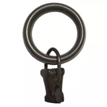 кольца АРТ-ДЕКОР с зажимом, d20, 10шт, металл, коричневый