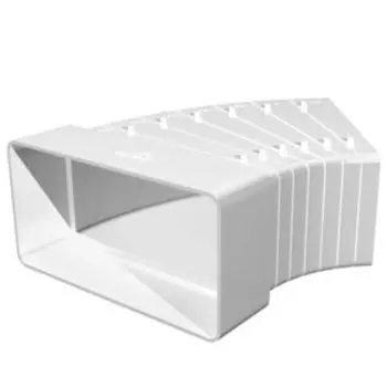 Колено горизонтальное разноугловое, 60х120 мм, пластик