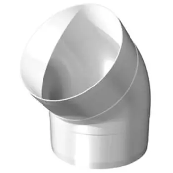 Колено круглое 45°, 100 мм, пластик