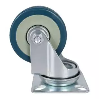 Колесо аппаратное поворотное Tech-Krep на площадке, 50 мм, п/п обод, серая резина, подшипник