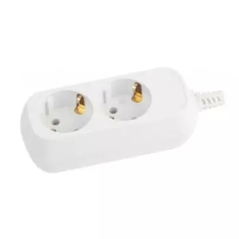 Колодка ЭРА 2 розетки, с зазeмлением