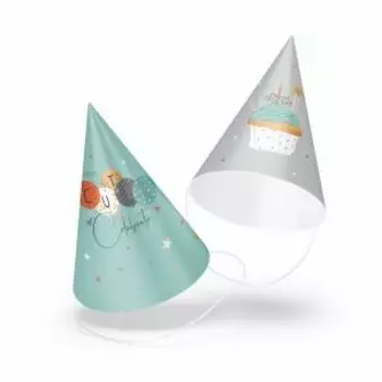 Колпаки праздничные Party, 6 шт, 16 см, цветные