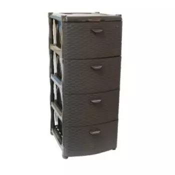 Комод Idea Ротанг, 4 секции, 40.5х50.5х96 см, коричневый