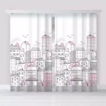 Комплект детских штор Этель Sweet home rose, 2 шт, 145х260см, габардин