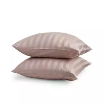 Комплект наволочек Picassa Home Collection, 2 шт, 70х70 см, страйп-cатин, 100% хлопок, 125г/м2, светло-лиловый