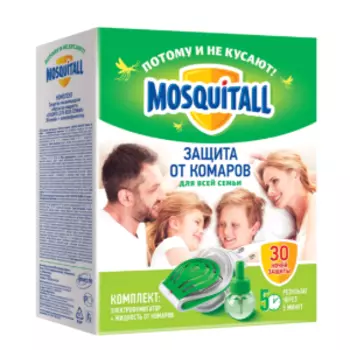 Комплект от комаров Mosquitall, 30 ночей, фумигатор+жидкость