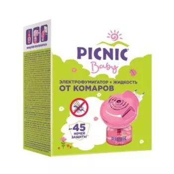 Комплект от комаров Picnic Baby, фумигатор + жидкость, 45 ночей, 30 мл