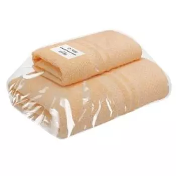 Комплект полотенец махровых Bravo Пабло, 2 шт, 40х70 / 70х130 см, гладкокрашенные, хлопок 380г/м2, персик