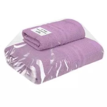 Комплект полотенец махровых Bravo Пабло, 2 шт, 40х70 / 70х130 см, гладкокрашенные, хлопок 380г/м2, сиреневый