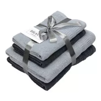 Комплект полотенец махровых Bravo Памир, 4 шт, 50х80/70х130 см, хлопок, серый