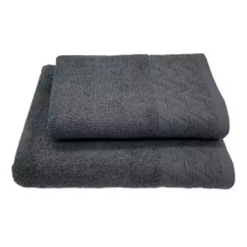 Комплект полотенец махровых Лиссабон, 50х80 / 70х130 см, серо-коричневый, хлопок