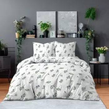 комплект постельного белья BRAVO COLLECTION поплин дуэт: прост. 240х215см, под. 145х215см 2шт, нав. 70х70см 2шт, 100%хл., 110г/м2, Олив