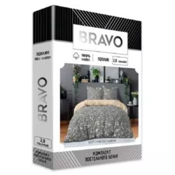 Комплект постельного белья Bravo Collection Дайси, 2-сп, нав. 70х70 см, поплин