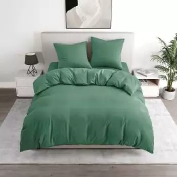 комплект постельного белья BRAVO поплин однотон евро: прост.240х215см, под.205х215см,нав.70х70см -2шт, 100% хл,110 гр/м2, 6210-1 зелёный