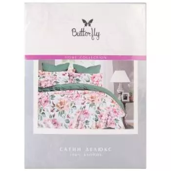 Комплект постельного белья Butterfly Люкс, Евро, сатин, хлопок 115г/м2, рис. 2489