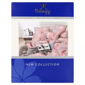 Комплект постельного белья Butterfly Satin New, 2-сп, полисатин, полиэстер 80г/м2, рис. 4510