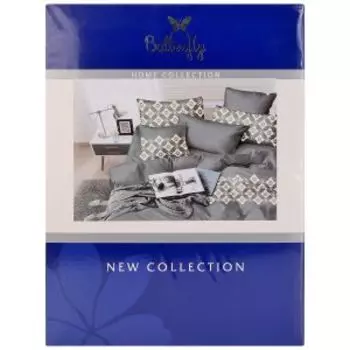 Комплект постельного белья Butterfly Satin New, 1.5-сп, полисатин, полиэстер 80г/м2, рис. 4818