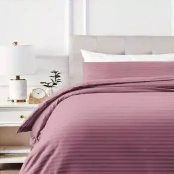 комплект постельного белья CАPRESA Always полисатин страйп 1,5-сп: под.145х210см,пр.150х215см,нав.50х70см-2шт, 100%ПЭ, 80 г/м2, Berry