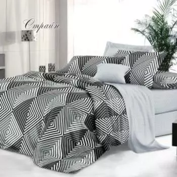 Комплект постельного белья De Luxe Страйп, 2-сп, нав. 50х70 см, сатин