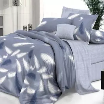 Комплект постельного белья De Luxe Плюмаж, 1.5-сп, нав. 50х70 см, сатин