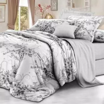 Комплект постельного белья De Luxe Бессан, Евро, нав. 50х70 см, сатин