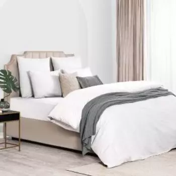 Комплект постельного белья Dome Лорено, 2-сп, нав. 50х70 см, сатин, белый