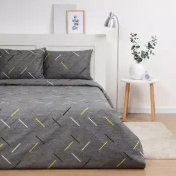 комплект постельного белья Экономь и Я микрофибра 2-сп: под. 173х215см., прост. 175х214 см., нав. 50х70см.-2шт, 60г/м2, 100% п/э, Штрих