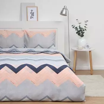 Комплект постельного белья Экономь и Я Зигзаг, 1.5-сп, нав. 50х70 см, микрофибра