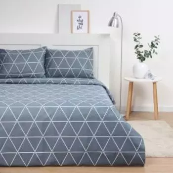 комплект постельного белья Экономь и Я микрофибра 1.5-сп: под. 143х215см., прост. 145х214см., нав. 50х70см.-1шт, 60г/м2, 100% п/э, Геометрия